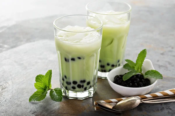 Matcha kabarcık çay — Stok fotoğraf