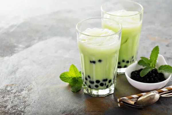 Matcha bubbla te — Stockfoto