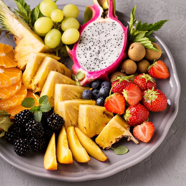 Exotic fruits on a tray — Stock Photo, Image