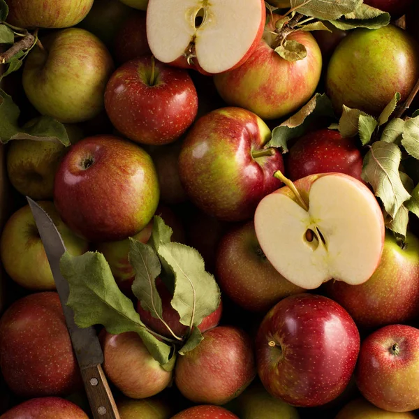 Taze elma bir ahşap sandık aldım