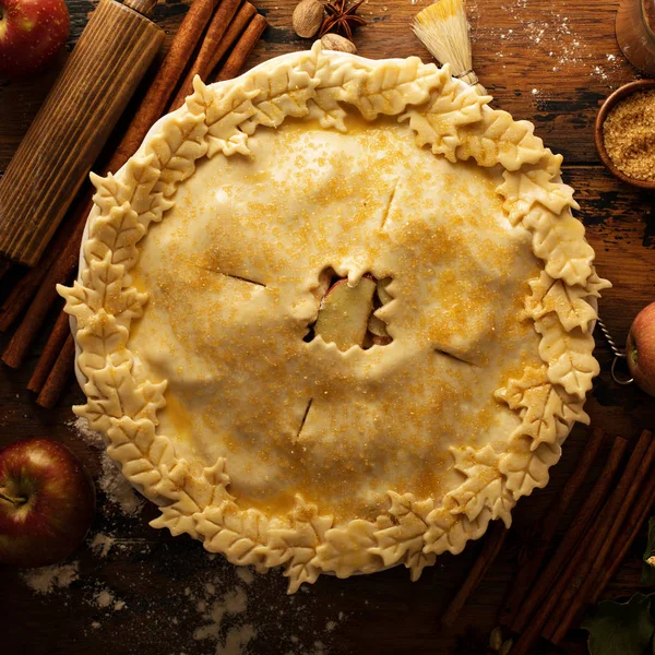 Hacer pastel de manzana — Foto de Stock