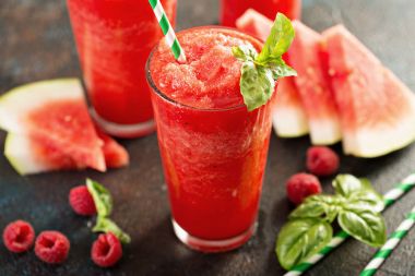 Refreshing cold summer drink watermelon slushie clipart