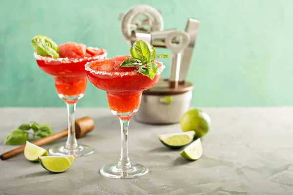 Frozen margarita strawberry vápno — Stock fotografie