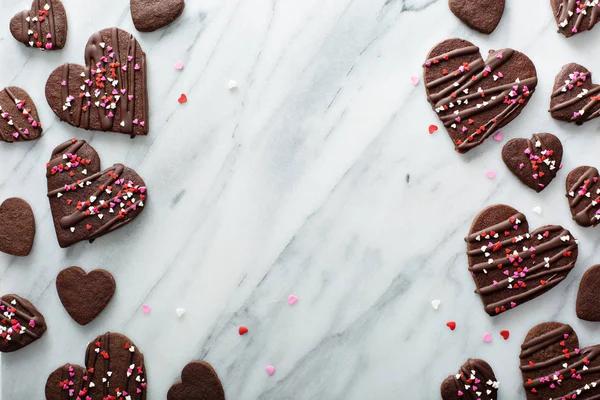 Chocolade koekjes met hagelslag voor Valentines Day — Stockfoto