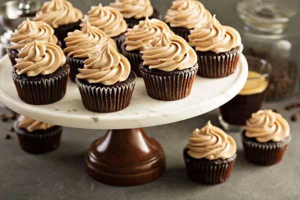 Cupcakes de café expresso de chocolate — Fotografia de Stock