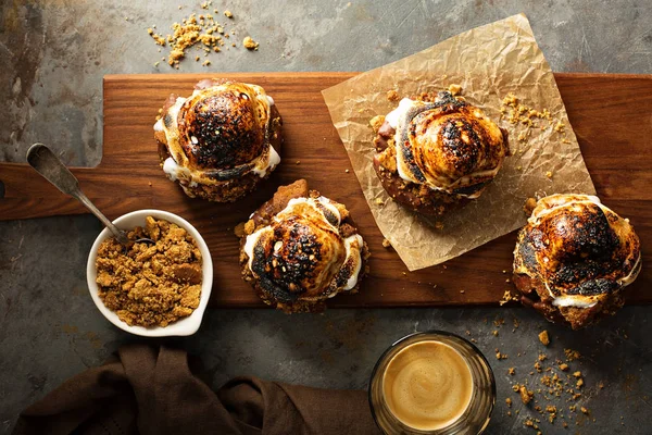 Smores donuts vista superior — Foto de Stock