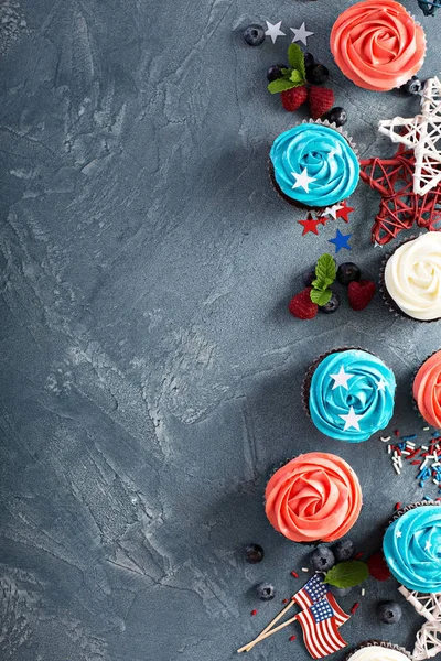 Αμερικανική σημαία cupcakes για 4η Ιουλίου — Φωτογραφία Αρχείου