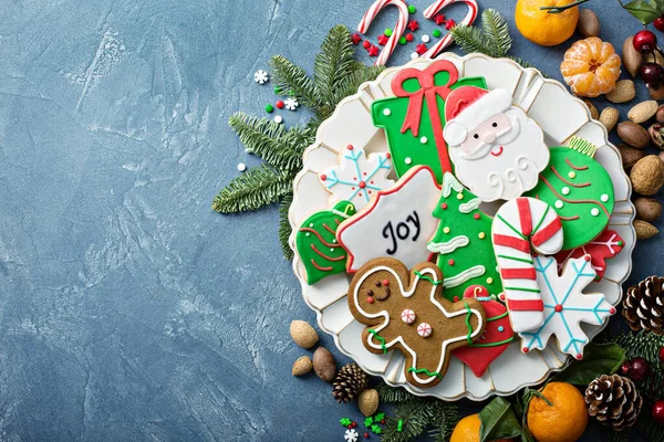 Christmas sugar and gingerbread cookies — Stock Photo, Image