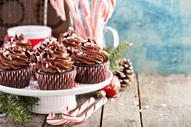 Naneli çikolatalı kekler.