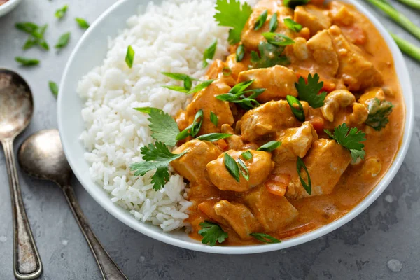 Csirke és kesudió vörös curry — Stock Fotó