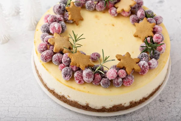 Χριστουγεννιάτικο cheesecake με βάση gingerbread — Φωτογραφία Αρχείου
