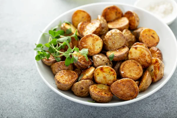Roasted or air fryed baby potatoes — Stock Photo, Image