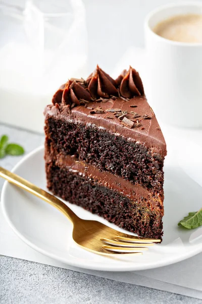 Karanlık çikolatalı pasta dilimi — Stok fotoğraf