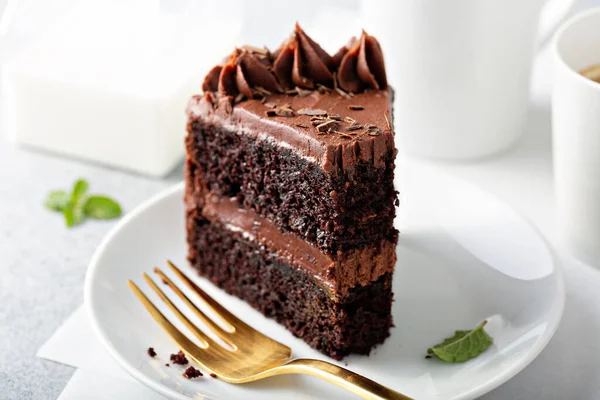 Potongan Kue Cokelat Gelap — Stok Foto