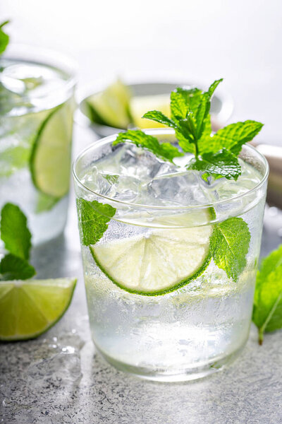 Refreshing summer mojito cocktail