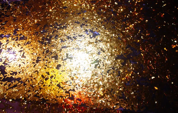 Golden confetti With Sparkling Glitter - Christmas and party bac — Stock Photo, Image