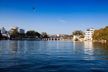 Udaipur Rajasthan Hint mimarisi. Panoramik pic