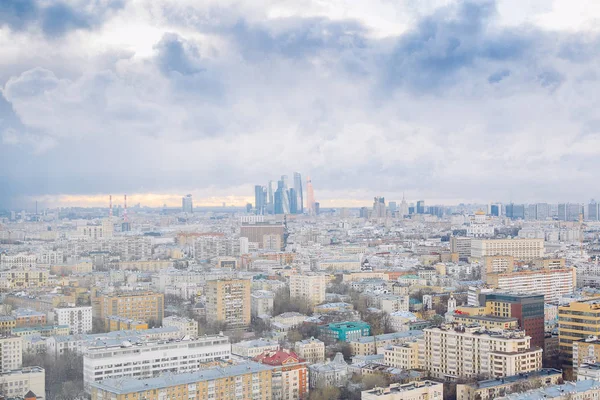 Panorama miasta Moskwa z powietrza — Zdjęcie stockowe