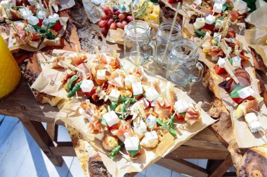 Güzel yemek Ziyafet tablo dekore edilmiş 