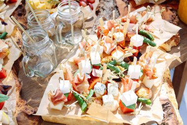 Güzel yemek Ziyafet tablo dekore edilmiş 