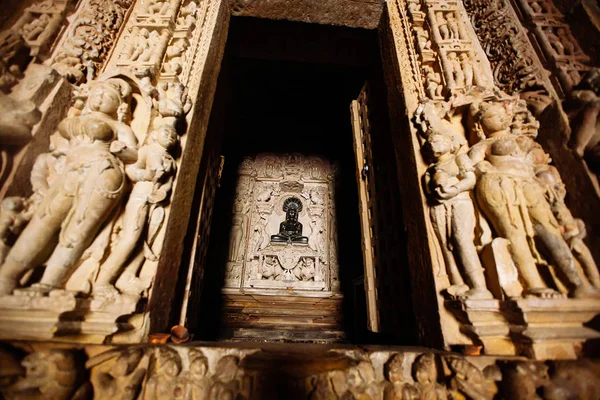 Adinath Jain chrám. Východní skupina chrámů, Khajuraho, Madhya — Stock fotografie