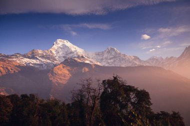 Annapurna alan dağlar Nepal Himalayalar