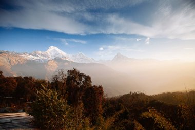 Annapurna alan dağlar Nepal Himalayalar