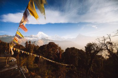 Annapurna alan dağlar Nepal Himalayalar