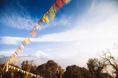 Annapurna alan dağlar Nepal Himalayalar