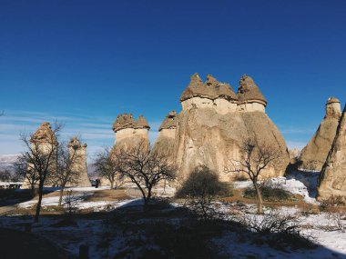 Kış sezonu, Cappadocia nationa Vadisi'nin nefes kesen manzarası