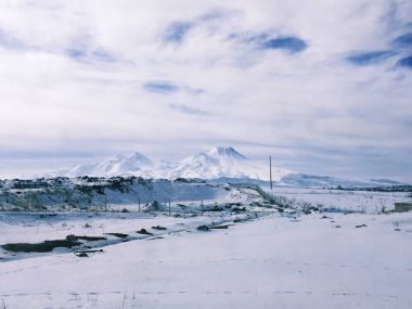 Kış sezonu, Cappadocia nationa Vadisi'nin nefes kesen manzarası