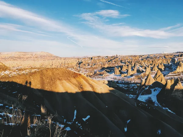 Impresionante vista del valle en temporada de invierno, Capadocia nationa — Foto de Stock