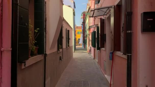 Burano Itália Janeiro 2020 Casas Coloridas Ilha Burano Itália Ilha — Vídeo de Stock