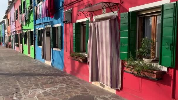 Burano Italy January 2020 Colorful Houses Island Burano Italy Burano — 비디오