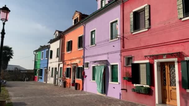 Burano Italy January 2020 Colorful Houses Island Burano Italy Burano — 비디오