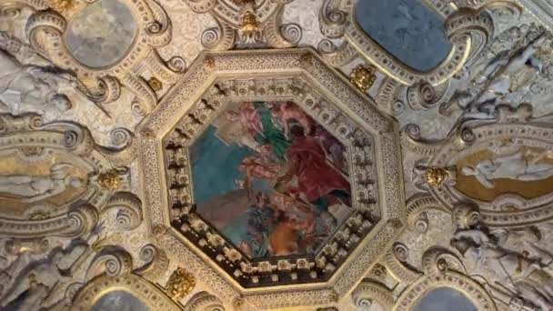 Wenecja Włochy Stycznia 2020 Wnętrze Pałacu Dożów Palazzo Ducale Plac — Wideo stockowe