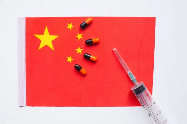 China Gesundheitskonzept. Grippeausbruch und Coronavirus oder Coronaviren Grippe. — Stockfoto