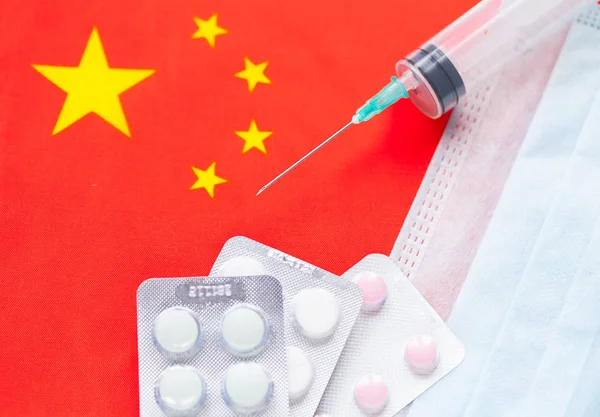 China Gesundheitskonzept. Grippeausbruch und Coronavirus oder Coronaviren Grippe. — Stockfoto
