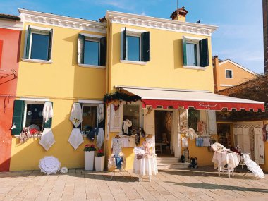 BURANO, ITALY - JANUARY 20, 2020: Colorful houses on the island 