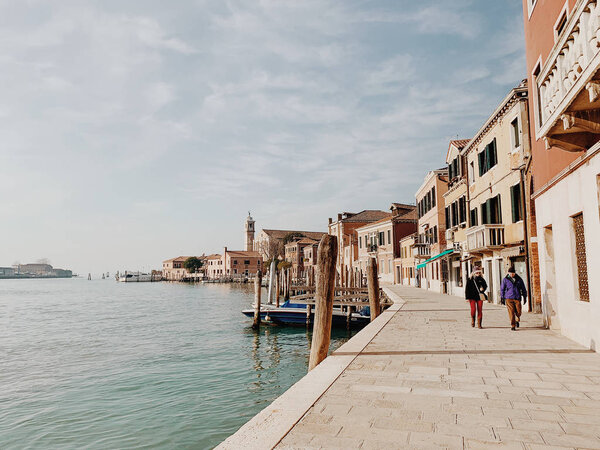 MURANO, ITALY - JANUARY 20, 2020: island of Murano in the lagoon of Venice in Italy.