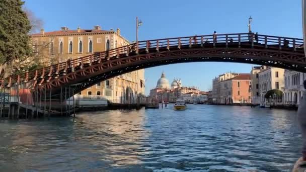 Venezia Gennaio 2020 Barche Venezia Canal Grande Italia Viaggi Invernali — Video Stock