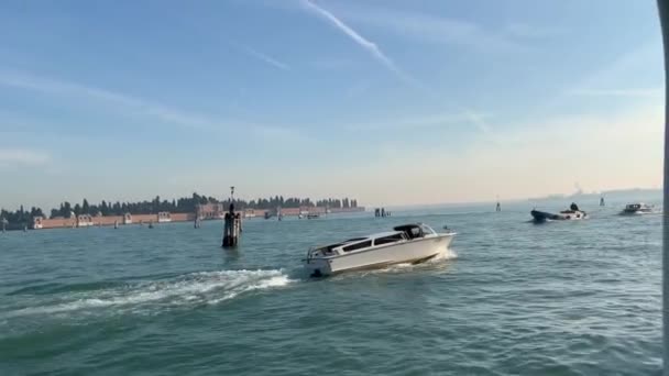 Venise Italie Janvier 2020 Bateaux Dans Canal Venise Italie Voyage — Video