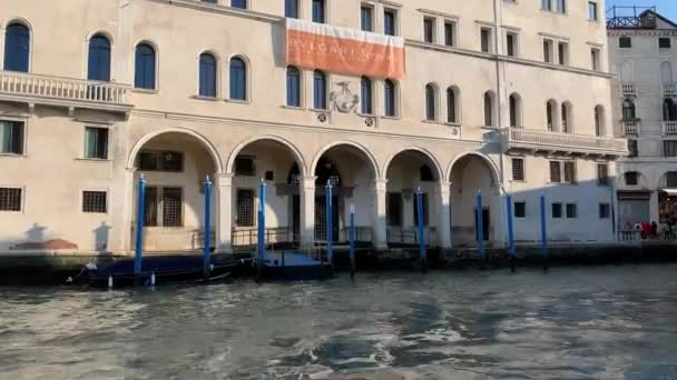 Venedig Italien Januar 2020 Boote Canal Grande Von Venedig Italien — Stockvideo