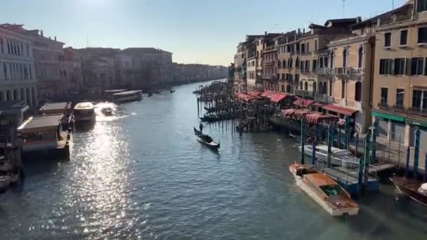 Venetië Italië Januari 2020 Timelapse Van Boten Venetië Grand Canal — Stockvideo