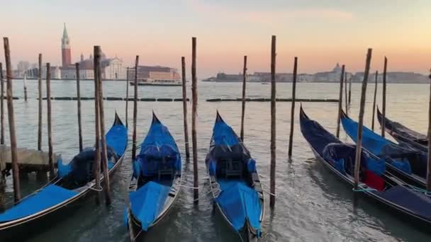 Wenecja Włochy Stycznia 2020 Łodzie Wenecji Włochy Zima Podróży Mostu — Wideo stockowe