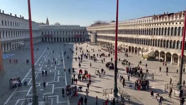 Venecia Italia Enero 2020 Timelapse Piazza San Marco Venecia Arquitectura — Vídeos de Stock