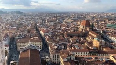 FLORENCE, İTALYA - 25 HAZİRAN 2020.Timelapse Florence, İtalya 'nın Hava Görüntüsü