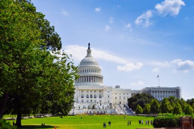 ABD, Washington DC - 10 Eylül 2019 ABD Kongre Binası Sonbaharda