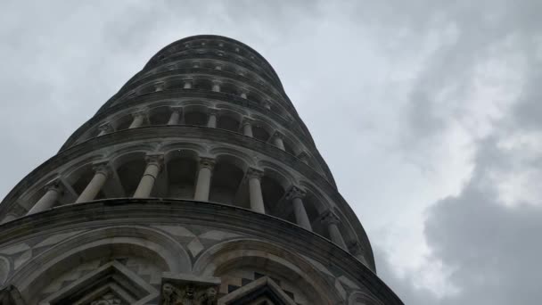 Pisa Italia Enero 2020 Torre Inclinada Pisa Bajo Fuertes Lluvias — Vídeo de stock