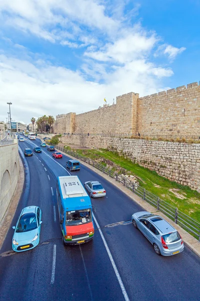 Väggarna i gamla staden, jerusalem, israel — Stockfoto